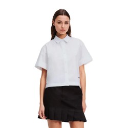 риза,с,дълъг,ръкав,дамски,блузи,дамски,ризи,karl,lagerfeld,boxy,denim,long,sleeve,shirt,white