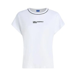 тениска,дамски,тениски,karl,lagerfeld,drapey,logo,short,sleeve,t,shirt,white,(white)