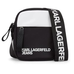 чанти,за,през,рамо,karl,lagerfeld,essential,nylon,ns,crossbody,white,black,(black)
