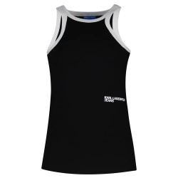 тениска,дамски,тениски,karl,lagerfeld,milano,racer,sleeveless,t,shirt,black