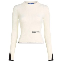 блуза,дамски,пуловери,дамски,плетени,дрехи,karl,lagerfeld,mock,high,neck,sweater,pristine,(beige)