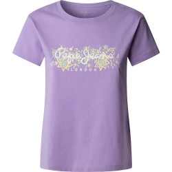тениска,дамски,тениски,pepe,jeans,ava,short,sleeve,t,shirt,lilac,(purple)