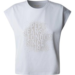 тениска,дамски,тениски,pepe,jeans,aza,short,sleeve,t,shirt,white,(white)