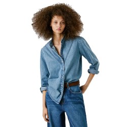 риза,с,дълъг,ръкав,дамски,блузи,дамски,ризи,pepe,jeans,regular,long,sleeve,shirt,denim,3v3,(blue)
