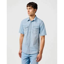 риза,с,къс,ръкав,мъжки,ризи,wrangler,western,short,sleeve,shirt,authentic,tint,(blue)