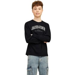 тениска,детски,тениски,jack,&,jones,caleb,varsity,long,sleeve,t,shirt,black,loose,(black)