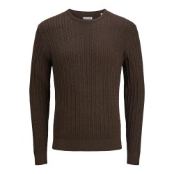 блуза,мъжки,пуловери,jack,&,jones,emil,sweater,mulch,twist,(brown)