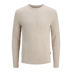 блуза,мъжки,пуловери,jack,&,jones,emil,sweater,oatmeal,melange,(beige)