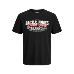 тениска,мъжки,тениски,jack,&,jones,logo,2col,plus,size,short,sleeve,t,shirt,black
