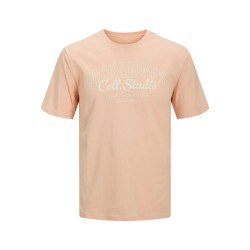 тениска,мъжки,тениски,jack,&,jones,makoto,short,sleeve,t,shirt,peach,parfait,big,print,(orange)