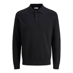 мъжки,блузи,с,яка,jj,rebel,callum,knit,long,sleeve,polo,black
