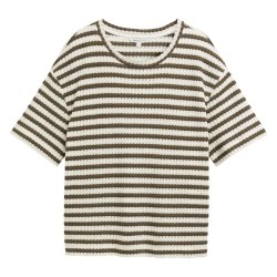 Блуза Tom tailor Structured Fit sweatshirt - Beige (Olive White Stripe) блуза,дамски,блузи,tom,tailor,structured,fit,sweatshirt,beige,(olive,white,stripe)
