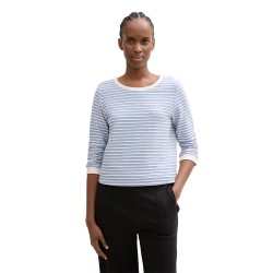 блуза,дамски,блузи,tom,tailor,1039980,striped,jacquard,sweatshirt,bright,blue,structured,stripe,(blue)
