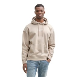 Суичър Tom Tailor Relaxed Printed hoodie - Beige суичър,мъжки,пуловери,tom,tailor,relaxed,printed,hoodie,beige