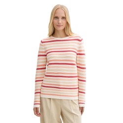 блуза,дамски,пуловери,дамски,плетени,дрехи,tom,tailor,ottoman,sweater,white,(peachy,knit,stripe,design)