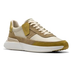 обувки,мъжки,маратонки,clarks,shoes,craft,pace,trainers,oakwood,combination,(beige)