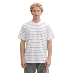 тениска,мъжки,тениски,tom,tailor,relaxed,striped,short,sleeve,t,shirt,white,(white,green,thin,stripe)