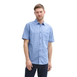риза,с,къс,ръкав,мъжки,ризи,tom,tailor,1045098,short,sleeve,shirt,sapphire,blue,chambray,(blue)