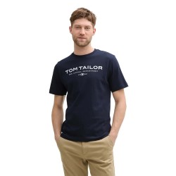 тениска,мъжки,тениски,tom,tailor,cotton,logo,print,short,sleeve,t,shirt,sky,captain,blue,(blue)
