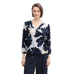 дамски,блузи,дамски,ризи,tom,tailor,v,neck,crincle,3,4,sleeve,blouse,blue,(big,floral,shapes,design)