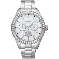 часовник,часовници,dkny,nolita,multi,glitz,40,mm,watch,silver,grey,mother,of,pearl,antique,white,mineral,(silver)