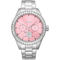 часовник,часовници,dkny,nolita,multi,glitz,40,mm,watch,silver,grey,pink,mineral,(silver)