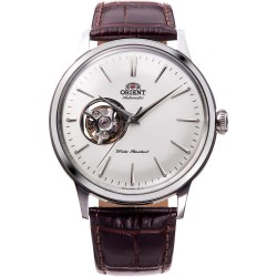 часовник,часовници,orient,watches,classic,bambino,open,heart,41,mm,watch,brown,light,grey,mineral,(silver)