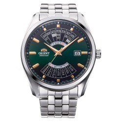 часовник,часовници,orient,watches,contemporary,multi,year,calendar,43,mm,watch,silver,grey,green,mineral,(silver)