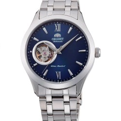 часовник,часовници,orient,watches,contemporary,open,heart,39,mm,watch,silver,grey,blue,mineral,(silver)