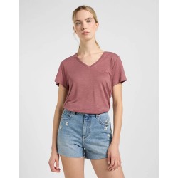 тениска,дамски,тениски,lee,112363616,short,sleeve,v,neck,t,shirt,henna,(pink)