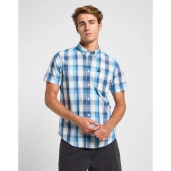 риза,с,къс,ръкав,мъжки,ризи,lee,button,down,short,sleeve,shirt,orion,(blue)