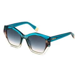 слънчеви,очила,слънчеви,очила,furla,sfu885v,geometric,woman,sunglasses,shiny,blue,grad.green,(blue)