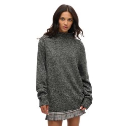 блуза,дамски,пуловери,дамски,плетени,дрехи,superdry,90s,pluse,size,high,neck,sweater,grey