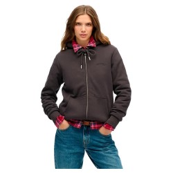 блуза,дамски,блузи,superdry,borg,lined,full,zip,sweatshirt,bison,black,(black)