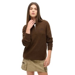 блуза,дамски,пуловери,дамски,плетени,дрехи,superdry,essential,pluse,size,half,zip,sweater,woodland,brown,(brown)