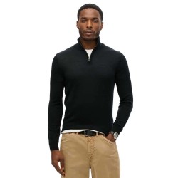 блуза,мъжки,пуловери,superdry,merino,half,zip,sweater,black