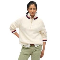 блуза,дамски,пуловери,дамски,плетени,дрехи,superdry,tipped,half,zip,sweater,ecru,(beige)