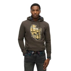 Суичър Superdry Vintage Travel hoodie - Brown (Bison Black) суичър,мъжки,пуловери,superdry,vintage,travel,hoodie,brown,(bison,black)