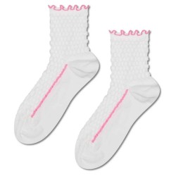 Чорапи Happy socks Structure slinky 1/4 crew socks - White (White) чорапи,мъжки,чорапи,дамски,чорапи,happy,socks,structure,slinky,1,4,crew,socks,white,(white)