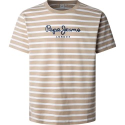 тениска,мъжки,тениски,pepe,jeans,striped,eggo,short,sleeve,t,shirt,light,beige,(beige)