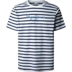 тениска,мъжки,тениски,pepe,jeans,striped,eggo,short,sleeve,t,shirt,white,(white)
