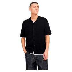 риза,с,къс,ръкав,мъжки,ризи,jack,&,jones,emil,structure,short,sleeve,shirt,black,(black)