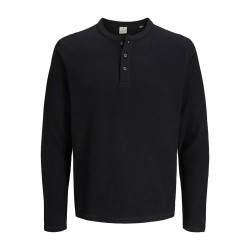 тениска,мъжки,тениски,jack,&,jones,lutyrell,henley,long,sleeve,t,shirt,black,(black)