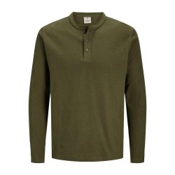 тениска,мъжки,тениски,jack,&,jones,lutyrell,henley,long,sleeve,t,shirt,olive,night,(green)