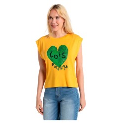 тениска,дамски,тениски,lois,jeans,10918,sleeveless,t,shirt,yellow,(orange)
