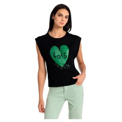 тениска,дамски,тениски,lois,jeans,11221,sleeveless,t,shirt,black,(black)