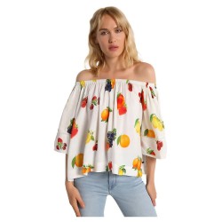 дънки,дамски,блузи,дамски,ризи,lois,jeans,6877,3,4,sleeve,blouse,brown,(print)