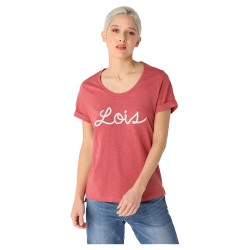 тениска,дамски,тениски,lois,jeans,8515,short,sleeve,t,shirt,red,pink,(red)
