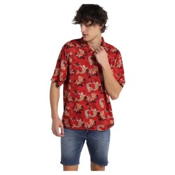риза,с,къс,ръкав,мъжки,ризи,six,valves,5248,short,sleeve,shirt,brown,(print)