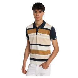 дънки,мъжки,блузи,с,яка,lois,jeans,10707,short,sleeve,polo,beige,(brown)